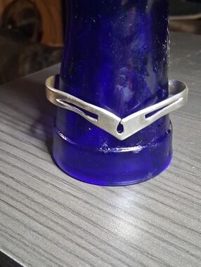 Sterling Silver Chevron Cuff Bracelet - Silver